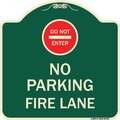 Signmission Do Not Enter No Parking Fire Lane W/ Graphic Heavy-Gauge Aluminum Sign, 18" x 18", G-1818-24149 A-DES-G-1818-24149